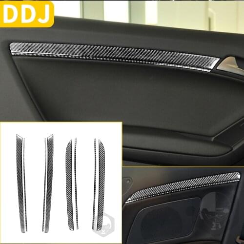 Car Door Trim Interior Carbon Fiber Stickers Door Panel Update Cover Decal For Audi A5 Hard Top 2008-up Car Accessories