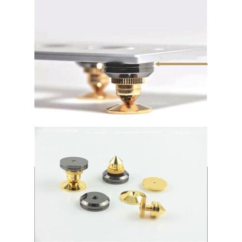 NEW 12SET Gold Speaker Spikes Subwoofer Spikes Isolation CD Amplifier Turntable Pad Stand Feet nail shock absorber feet
