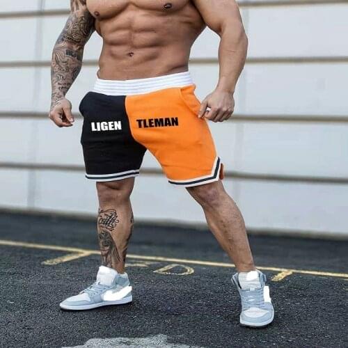 2021 Summer New Mens Sports Fitness Color Matching Breathable Leisure Basketball Trendy Brand Sports Shorts For Men