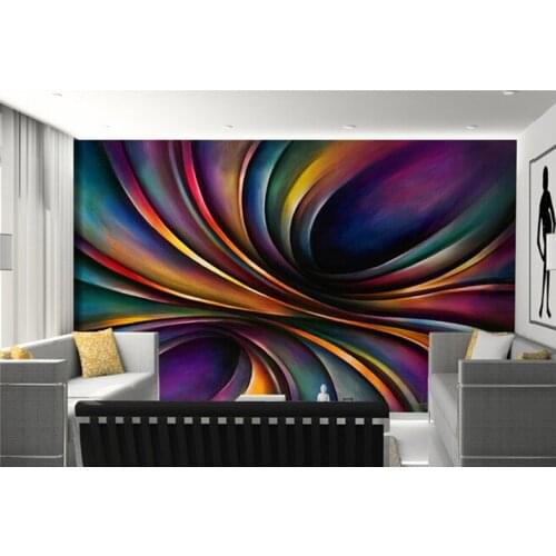 Custom 3D large mural,the dynamic curve of metal glare abstract painting , KTV Hotel wallpaper papel de parede