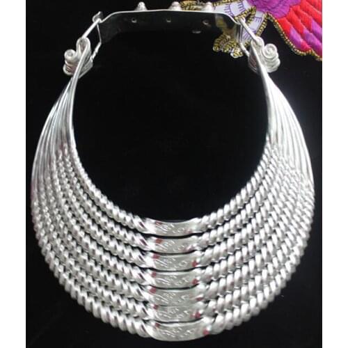 Miao Necklace Layer 7 Sliver Colour Collar Chinese folk custom