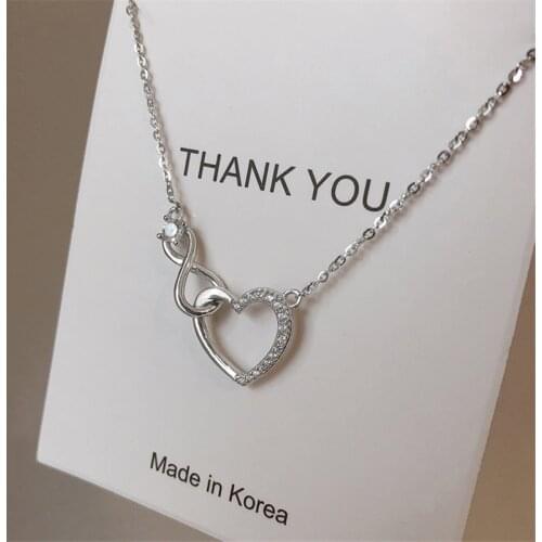 Fashion Crystal Cross Heart Shape Charm Necklace Pendant Christmas Jewelry For Women Wedding Choker dz230