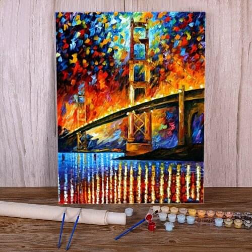 Landscape Paint By Numbers Package Oil Paints 50*70 Oil Painting Handmade For Handicraft