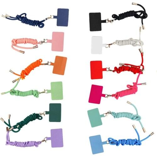 Adjustable Detachable Patch Tether Crossbody Phone Lanyard For Cellphone Universal Long Hanging Sling Neckband Strap