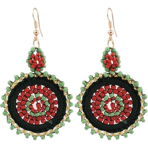 MANILAI Handmade Round Resin Beads Dangle Earrings For Women Jewelry Multicolor Statement Pendant Earrings Party gift