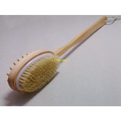 Long handle rubbing bath brush multi-functional anti-skid massage bristle double-sided bath brush