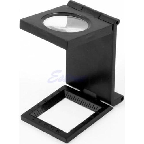 10X Loupe Magnifier Desktop Fabrics Sewing Thread Measure Scale Counter Foldable