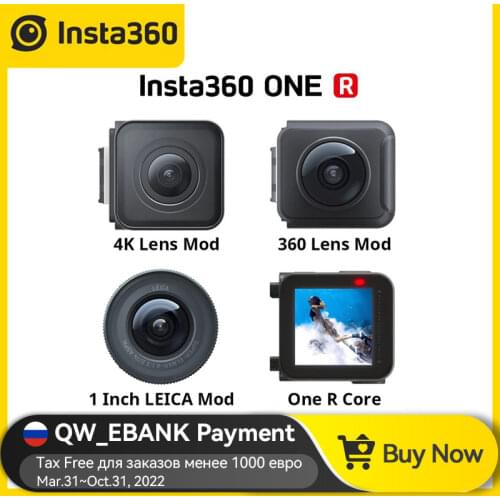 Insta360 ONE R Sports Action Camera Lens Mod 4K Wide Angle 360 Panoramic Dual Len Leica 1 Inch Wide Angle