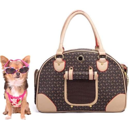 Luxury Dog Carrier Bag Cat Bag Small Puppy Handbag Cat Carrier Outdoor Travel Tote Foldable Shopping Bag Portable Pet Designer