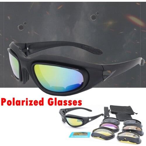 Tactical Combat Sports Polarized Glasses Daisy C5 Military Airsoft Glasses 4 Lens Men Army Hunting Hiking Glasses Eyewear