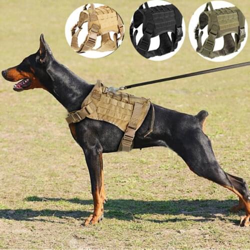 Tactical Dog Vest Breathable military dog clothes K9 harness adjustable size Training Hunting Molle Dog Vest Harness