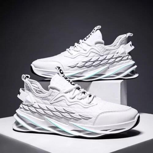 TaoBo White Soft Running Shoes Men Women Blade Sneaker Outdoor Walking Shoes Mesh Breathable Low Top Casual Sneakers Size 39-44