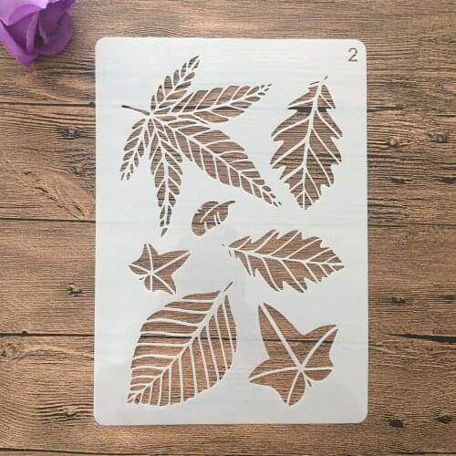A4 size Leaves Flowers Wall Painting Stencils Stamp Scrapbook Album Decorative Embossing Craft Paper DIY Flower Label Stencil