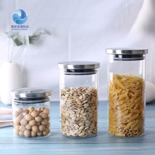 Vacuum food glass sealed storage tank Whole grain snack kitchen transparent storage containers kitchen food container