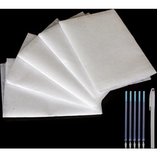 5 Sheets Water Soluble Embroidery Stabilizer with Pens for Home Sewing