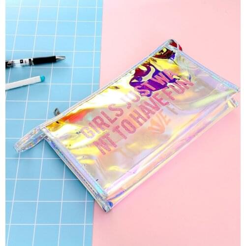 Women Cosmetic Bags Fashion Transparent Laser Makeup Bag Zipper Make Up Handbag Organizer Storage Case Pouches Toiletry
