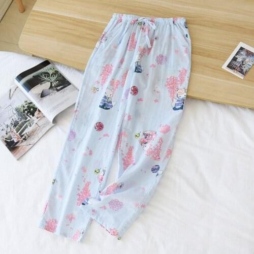 Cotton Pants Women Pantalon Ample Femme Gauze Spring and Summer Thin Home Pants Trousers Can Be Worn Outside Home Pants