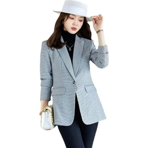 Womens Plus Size S-4XL High-quality Office Jacket Suit Autumn and Winter New Female Long-sleeved Professional Overalls Blazer