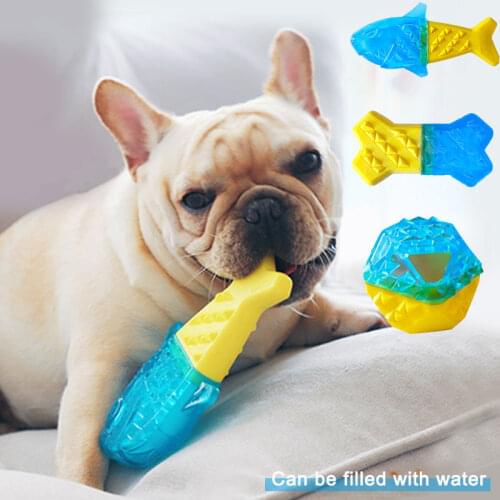 Dog Chew Toys with Water for Medium Large Dogs Molar TPR Pet Products Bite Resistant Cute Cartoons Toy Clean Teeth Dropshipping