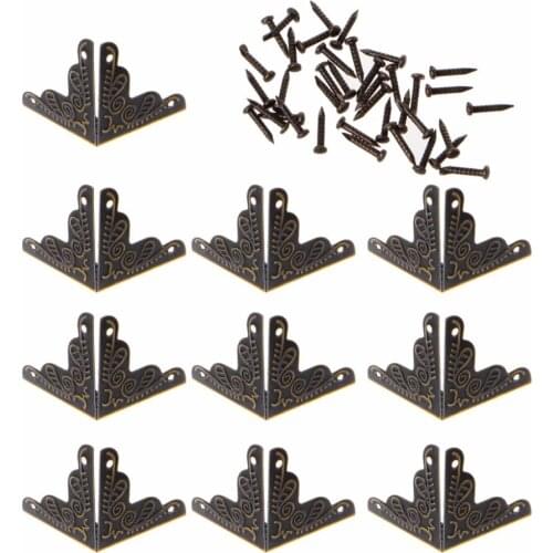 10PCS 25mm Antique Bronze Furniture Protector Corner Decorative Box Corner Pads 7HH1101030