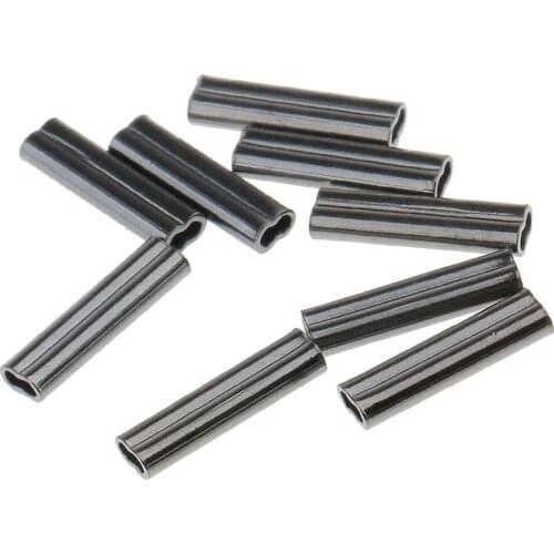 100Pcs 10mm Double Copper Fishing Line Leader Sleeves Tube Crimps 0.8mm