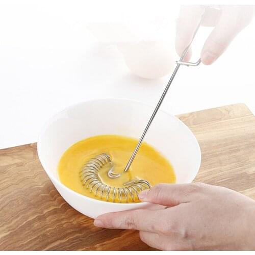 300pcs Mixer Egg Beater Manual Self Turning Stainless Steel Whisk Hand Blender Egg Cream Stirring Kitchen Tools NO222