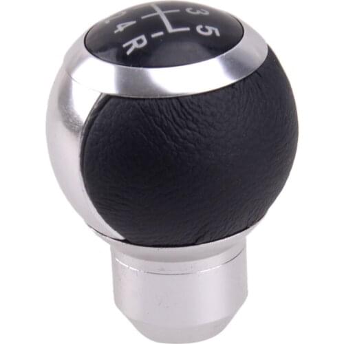 5 Speed Silver Car Round Manual Transmission Gear Shifter Shift Lever Knob Fit for Universal Vehicles Trucks