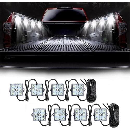 8Pcs 6000K LED Lights Truck Bed Lighting Kit 48 SMD LEDs Light for RV Boat Cargo Pickup for Toyota//Chevy