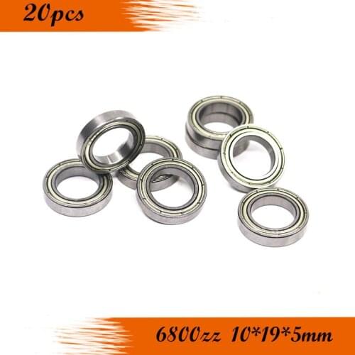 Free Shipping 20PCS 10*19*5mm 61800 6800ZZ 10x19x5 mm Deep groove ball thin bearings 6800Z 6800 zz 61800ZZ
