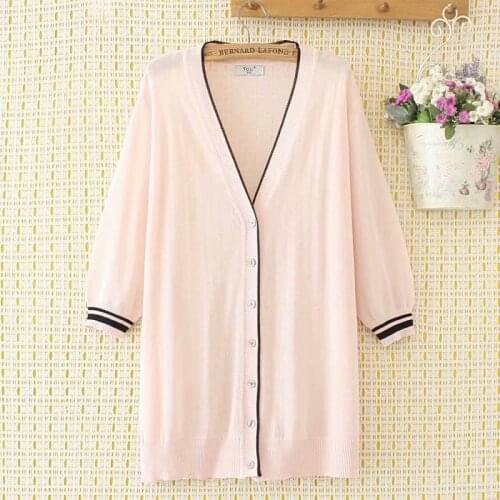 Plus size black white pink three quarter seelve women shirts 2021 summer NEW casual ladies Sun protection blouse female