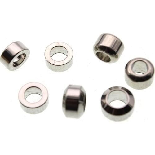 10pcs/lot Big Large Hole 5 6 mm Stainless Steel Spacer Beads for Jewelry Making DIY Findings Bracelet Charm Slider Beads