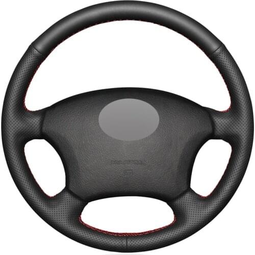 Black Artificial Leather Hand-stitched No-slip Car Steering Wheel Cover for Toyota Land Cruiser Prado 120 2004-2009 Land Cruise