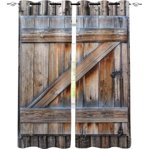 Wood Door Window Curtain Home Decor Curtains for Living Room Bedroom Kitchen Curtain Panel