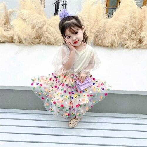 Children Girl Dress Clothes Set 2-7 Years Princess Clothing Suit Fashion Cartoon Girls Baby Outfits Tops+Skirts Kids Clothing