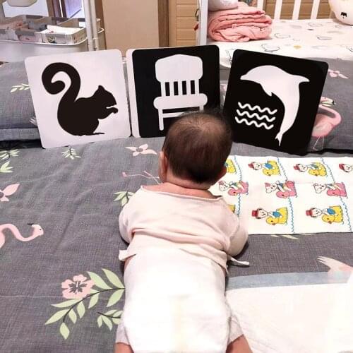 Baby Montessori Toys Black White Flash Cards High Contrast Visual Stimulation Early Learning Activity Flashcards Baby Toys