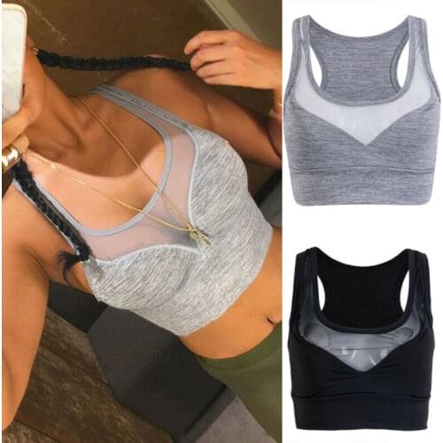 Breathable Women Fitness Exercise Sports Bras Yoga Running Bra Crop Vest Stretch Bras Shaper Padded Tops S-XL