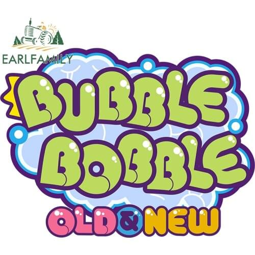 EARLFAMILY 13cm x 9.7cm for Bubble Bobble Cartoon Funny Car Stickers Occlusion Scratch Graffiti Decal Air Conditioner Decoration
