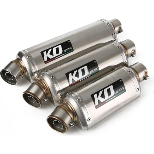 Silver Color 51mm Motorcycle Exhaust Muffler Pipe Universal Stainless Steel Triangle Escape Removable DB Killer 310 370 440mm