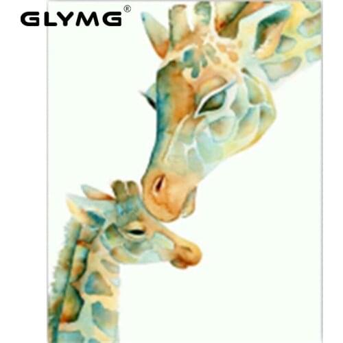 GLymg Diy Diamond Painting Cross Stitch Sika Deer Animal Series Full Square Rhinestones Embroidery Wall Living Room Home Decor