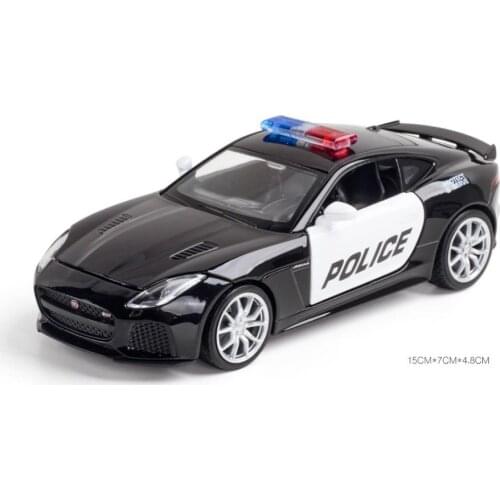 Hot 1:32 scale wheel diecast police Super sport car metal model light and sound Jaguar F-Type pull back vehicle toy for boys