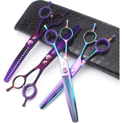 Top 7 inch Curved Dense Shark Thinning Scissor Pet Grooming Hairdressing Thinning Shears Dog Cat Hair Cut Scissors Curve