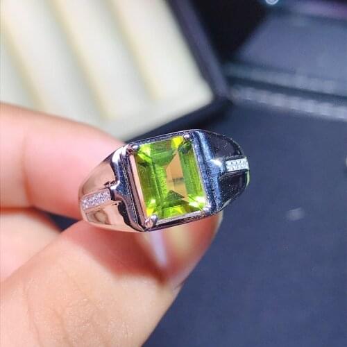 Natural olivine ring green Gemstone Ring 925 Sterling Silver birthday gift includes certificate