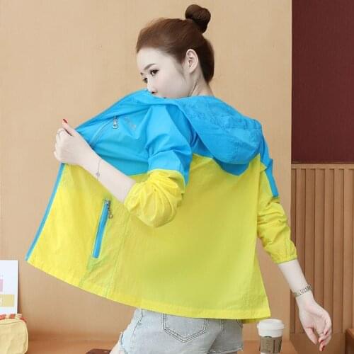 Sun Protection Clothing Women 2021 Korean Spring Summer Thin Anti-ultraviolet Outerwear Hooded Fashion Sunscreen Jacket X302