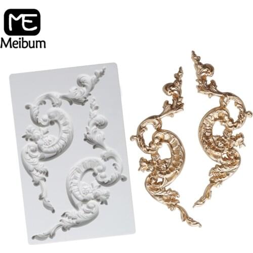 Meibum European Embossed Cake Decorating Tool Fondant Silicone Mold Wedding Sugarcraft Pastry Mould Gumpaste Dessert Baking Tray