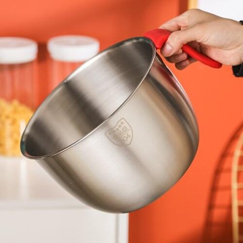 Stainless Steel Mixing Bowls - Premium 2 Tone Polished German Kitchen Bowls - for Cooking, Prepping, - Easy to Clean Prep Bowls