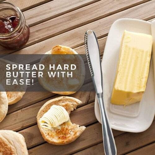 Multifunctional Stainless Steel Butter Shaker Knife Butter Cutting Serrated Edge Knife Kitchen Knife
