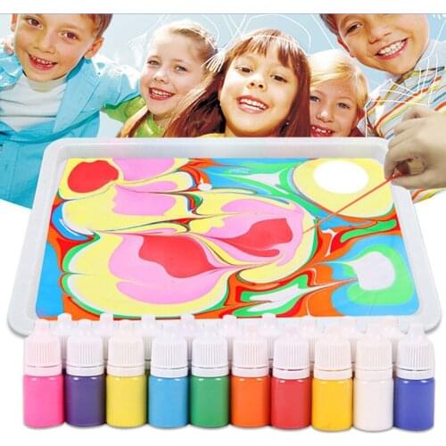 Hydrographics Water Transfer Painting Set Creative Art Set Of 6 Colors Painting Marbling Painting On Water Drawing Tools MUMR999