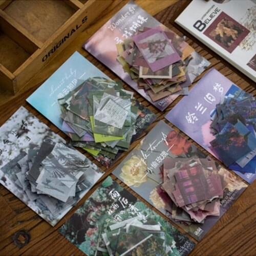 Sticker Pack 100 Pieces/set of Retro Scenery Decorative Paper Stickers Decorative Diary Scrapbook Labels Stickers Stationery