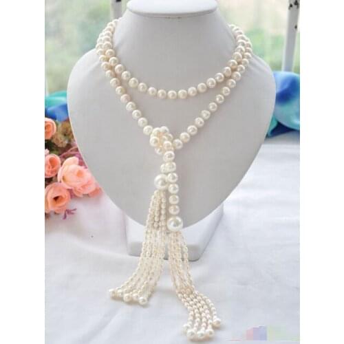 New Style 10mm white round freshwater pearl necklace 50"