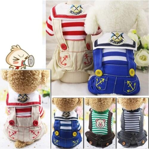 Clothing For Dogs 4 Leg Warm Winter Navy Style Hedging Jumpsuit For Dogs Chihuahua Pet Dog Clothes For Small Dogs Coats Jackets